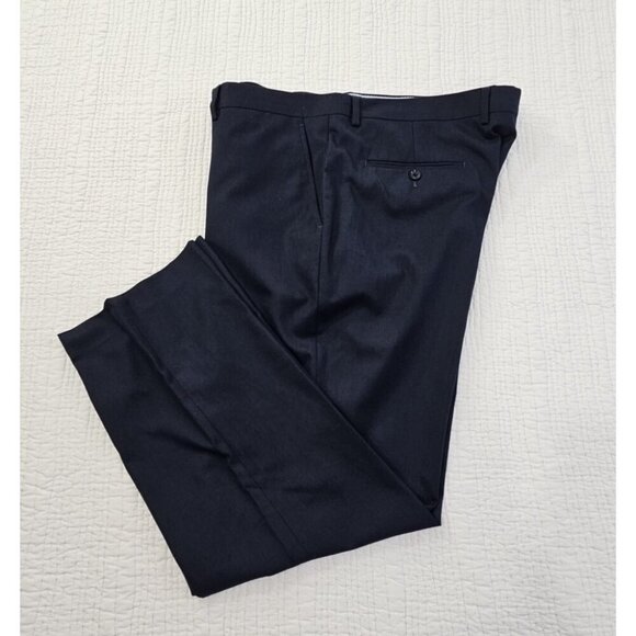 Tommy Hilfiger Dress Pants Men's 42x30 Navy Blue Modern Flex Stretch Chambray - Picture 3 of 14